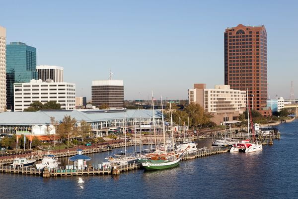 marina and water view in norfolk virginia