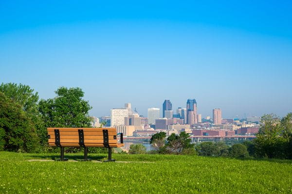 view from a bench of st. paul, minnesota