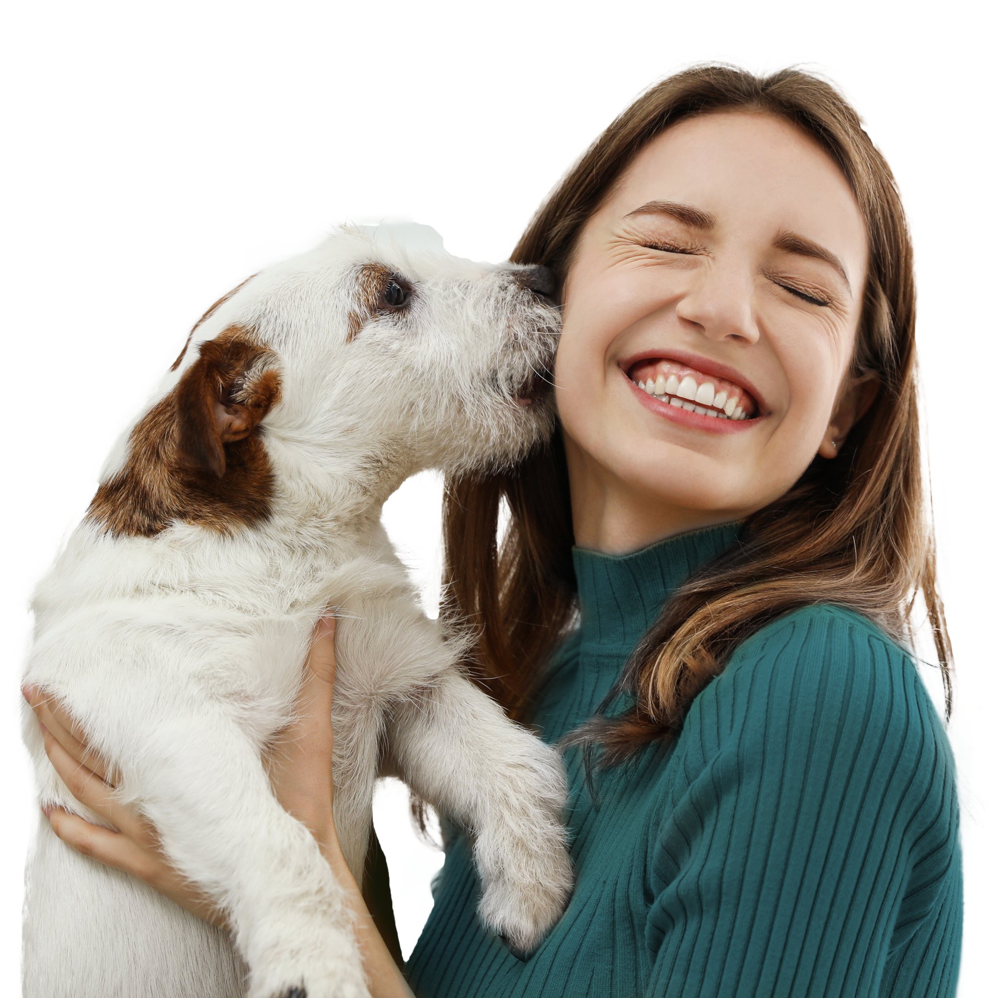 a woman holding her emotional support animal